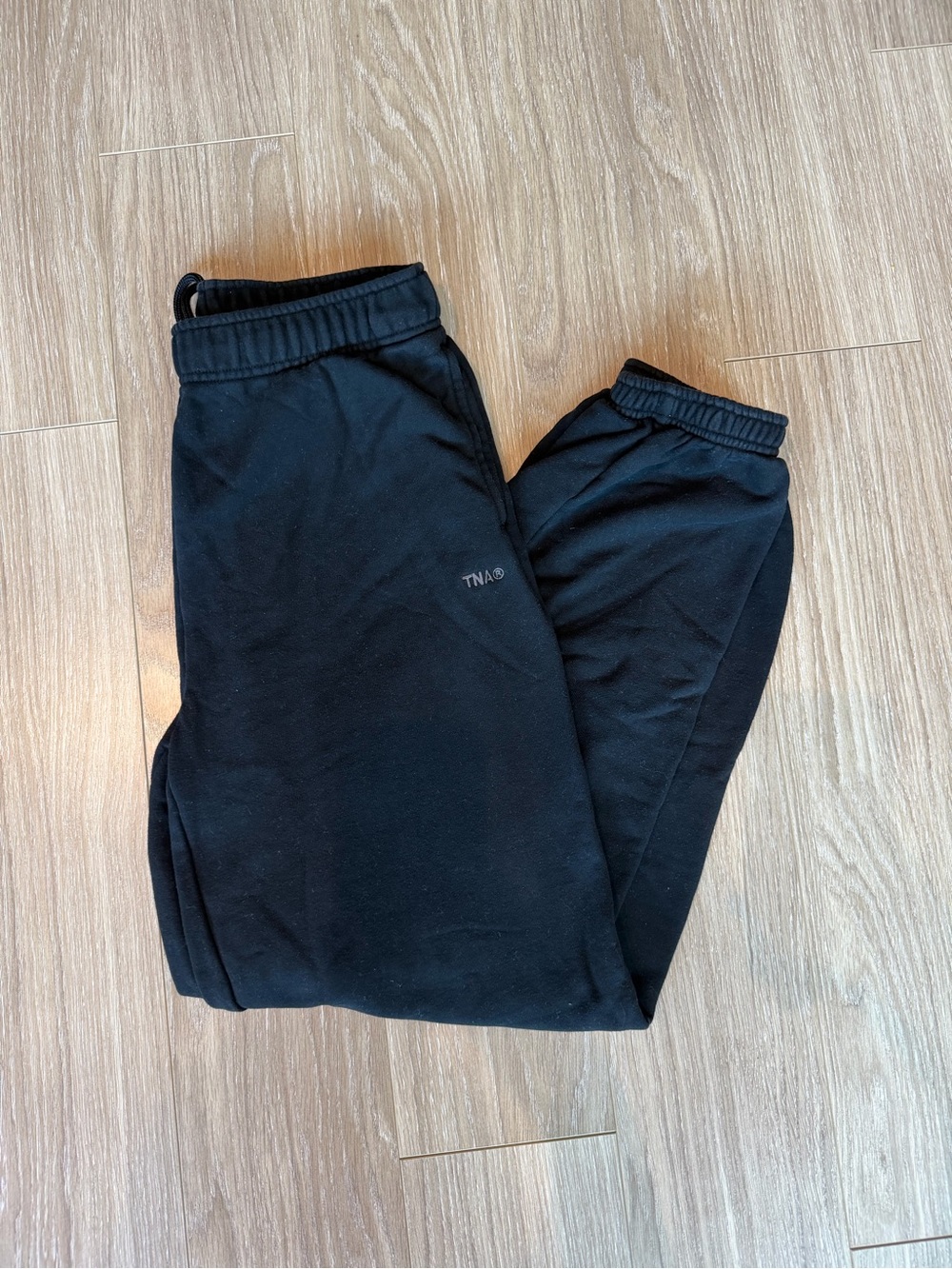Aritzia TNA Black Jogger Sweatpants - Mega Fit Terry Fleece